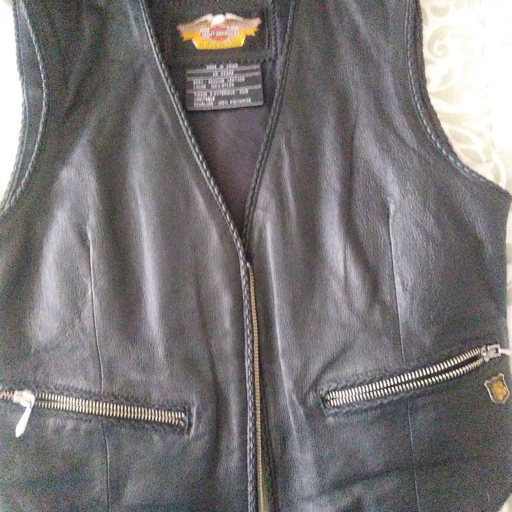 Leather Vest - Harley Davidson - size S